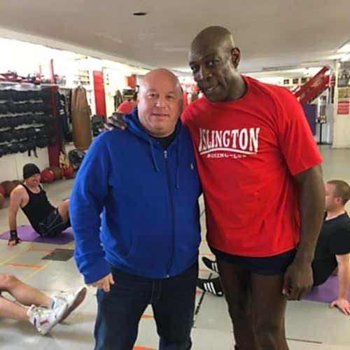 Lenny Hagland with Frank Bruno (former professional British boxer)