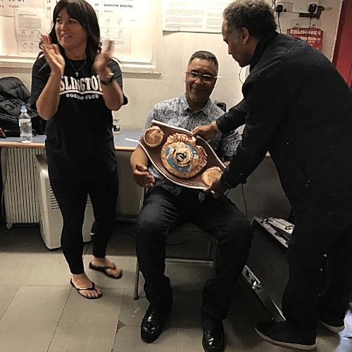 Jackie Hagland with Michael Watson (Former Professional British Boxer)