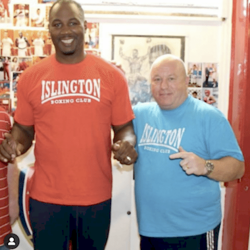Lenny Hagland with Lennox Lewis (former professional boxer)