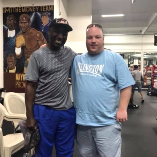 Reggie with Cornelius Boza-Edwards (Former WBC Super Featherweight Champion of The World) in Las Vegas