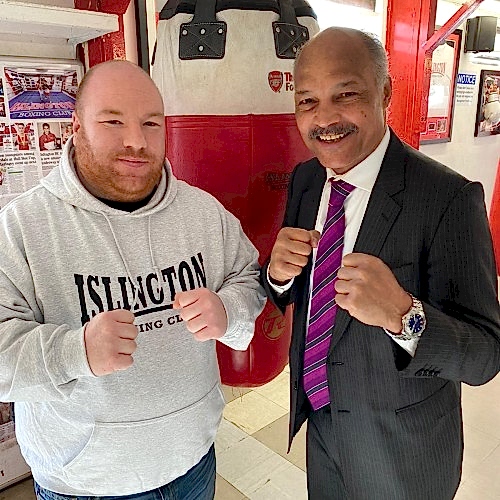 Reggie Hagland with John Conteh (Former Professional Boxer having held the WBC and British & Commonwealth Title)