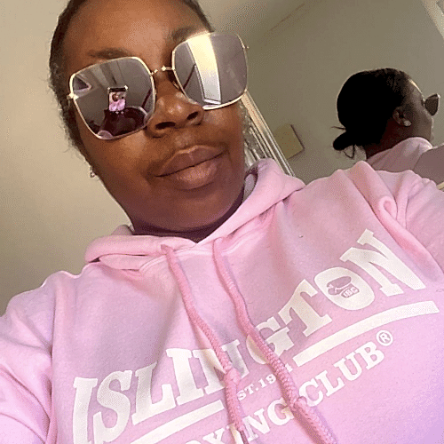 Sabrina Edwards in a custom IBC Hoodie